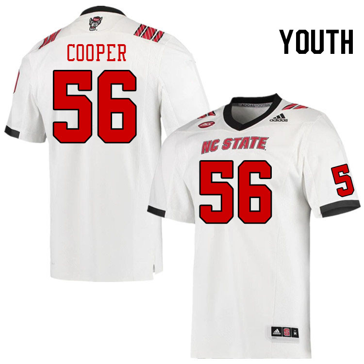 Youth #56 Lyndon Cooper North Carolina State Wolfpacks College Football Jerseys Stitched-White